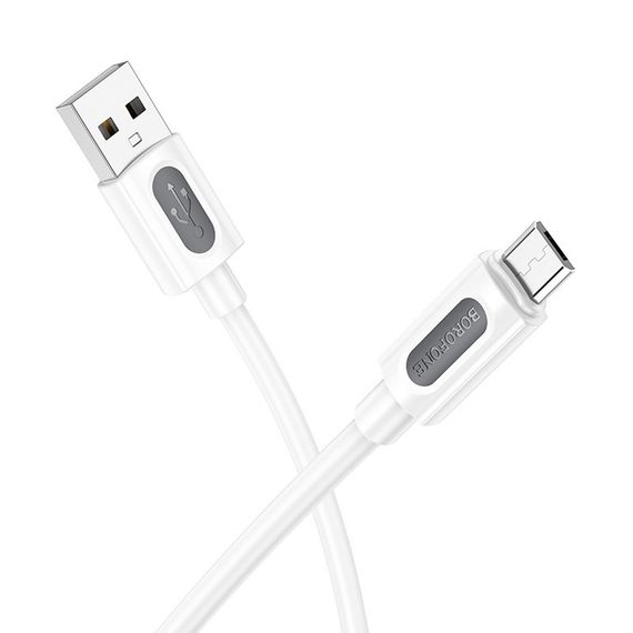 Дата кабель Borofone BX114 Structure USB to MicroUSB 2.4A (1m) White | Зображення 1