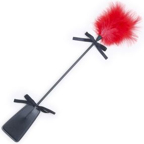 Стек с красным мехом для БДСМ-игр Tender and painful Red цвет черный sexstyle