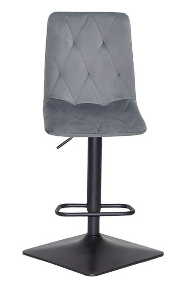 Барний стілець Fred Bar 4-BK-Base, чорна квадратна опора, регулювання висоти сидіння, м'яка оббивка велюр сірий OR-852 | Зображення 7