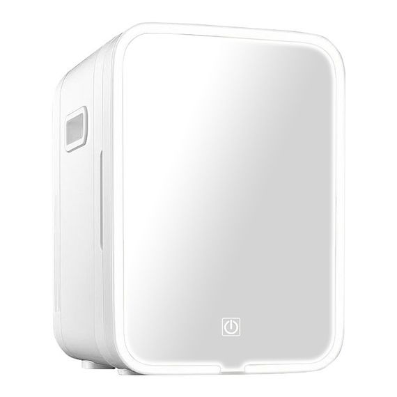 Портативний холодильник К10 з дзеркалом і підсвічуванням (100-240v) White