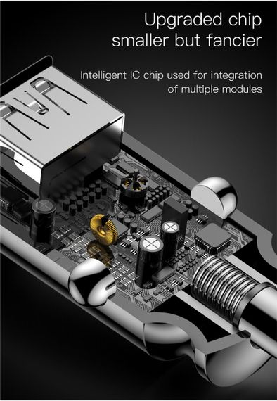 Автомобільний зарядний пристрій Baseus Small Rice Grain car 3.1 А black (CCALL-ML01) | Зображення 4