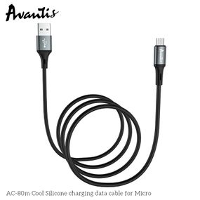 Кабель Avantis AC-80m Cool Silicone USB – Micro- черный