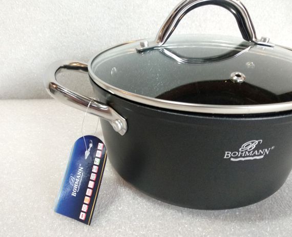 Каструля Bohmann BH-7421-20, 2.5 л, 20 см, алюмінієва з кришкою та антипригарним покриттям | Зображення 2
