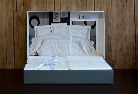 Постільна білизна First Choice Cotton Satin 160х220 Delmor Cream | Зображення 1
