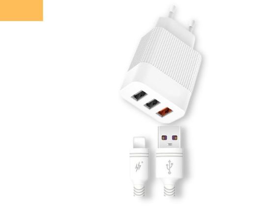 Мережевий зарядний пристрій блок живлення для телефону та планшета XPRO L72 QC3.0 + Lightning білий (MAW-41622)