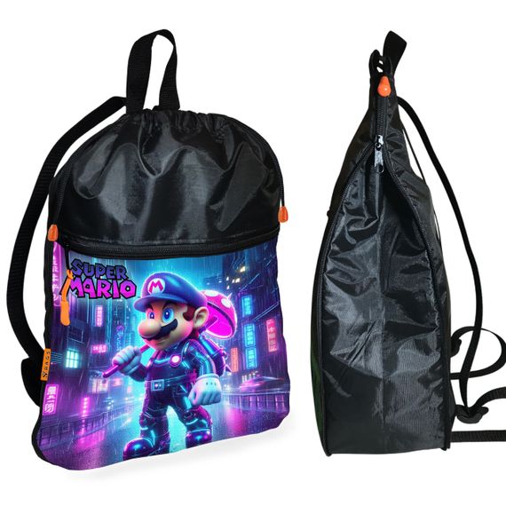 Рюкзак-мешок для обуви,спортивной формы Супер Марио "Super Mario" детская сумка для сменки (01309)