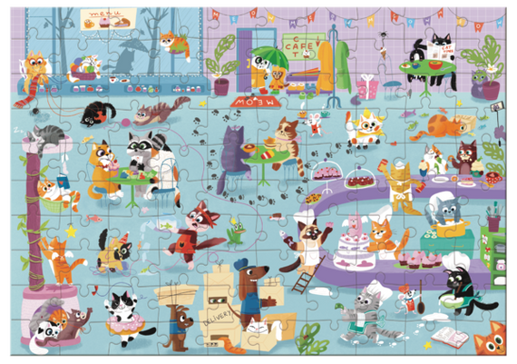 Пазл Dodo Шукай та знаходь Котяче кафе, 100 елементів (300667) | Зображення 1