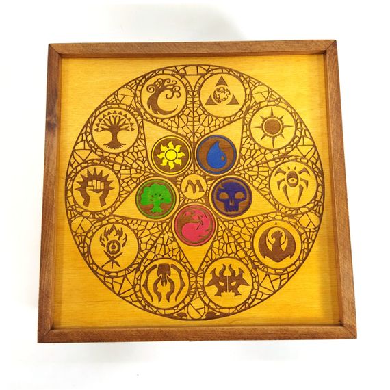 Ящик з кришкою для колекційних карт Magic the Gathering, Pokemon, Yu-Gi-Oh 25х25х11 см Майстерня містера Томаса Дерево Лак | Зображення 4
