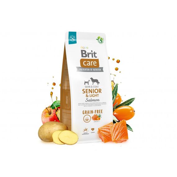 Корм сухий Brit Care Dog Grain-free Senior and Light для старіючих собак беззерновий з лососем 3 кг | Зображення 5