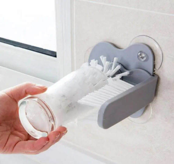 Щётка для мытья стаканов и бутылок Multi-Function Suction Cup Brush, стеклоотмыватель | Зображення 1