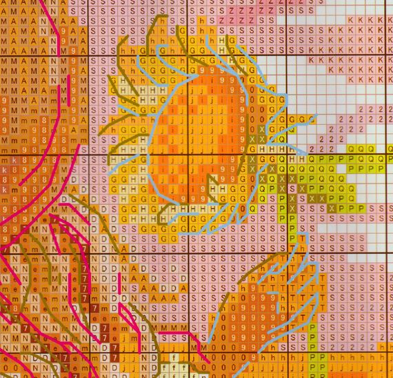 Набір для вишивання за нанесеною на канву схемою "Sunflower Girl". AIDA 14CT printed 30*34 см | Зображення 3