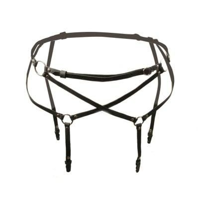 Пояс для чулок S4 Candy Hero, экокожа, черный, OS sexstyle | Зображення 3