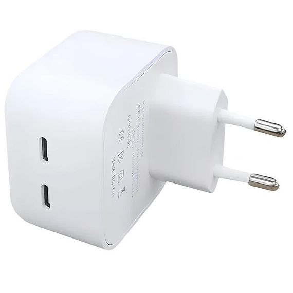 СЗУ 35W Dual Mini Power Adapter for Apple (2USB-C) (AA) (box) White | Зображення 1