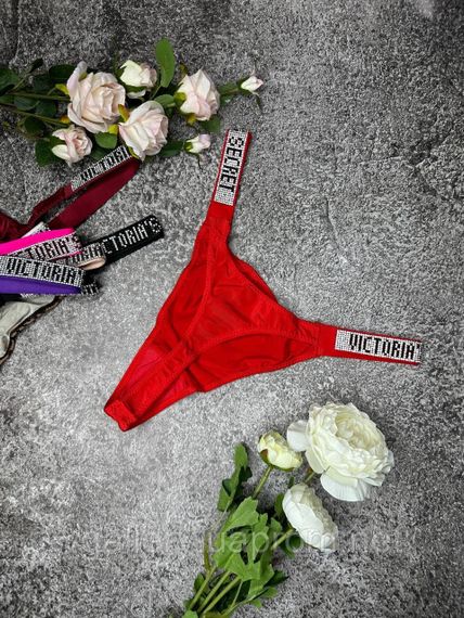 Жіночі стрінги Victoria's Secret зі стразами, трусики Вікторія Сікрет стрінги