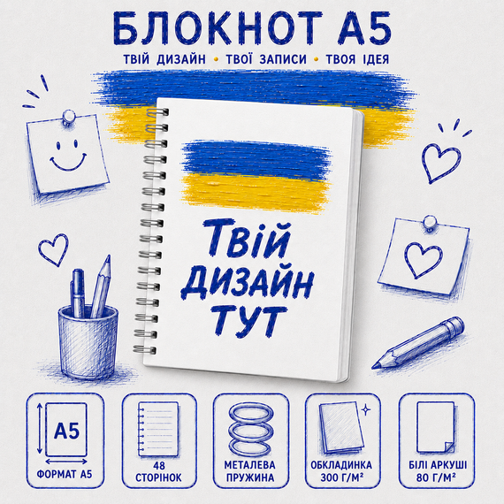 Блокнот з вашим дизайном - унікальний подарунок | Зображення 1