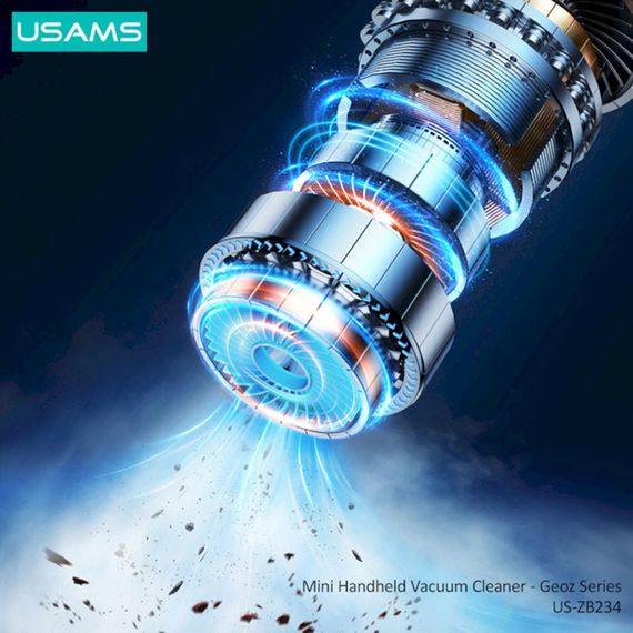 Портативный пылесос Usams US-ZB234 Mini Geoz Series 6000Pa 7800mAh White | Зображення 2