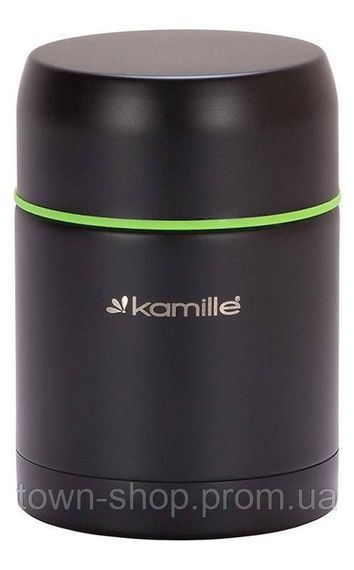 Термос пищевой Kamille Merikano, 500мл из нержавеющей стали, черный KM-2092A