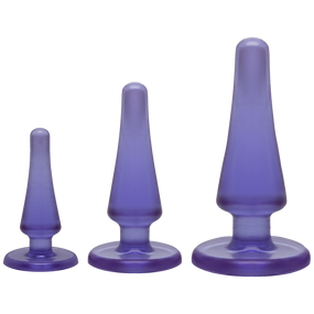 Набір анальних пробок Doc Johnson Crystal Jellies Anal - Purple, макс. діаметр 2см - 3 см - 4 см sexstyle