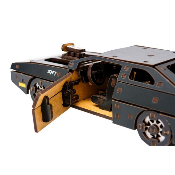 Дерев'яний 3D конструктор "Fast Furious" Puz-62519, 125 деталей, чорний | Зображення 3