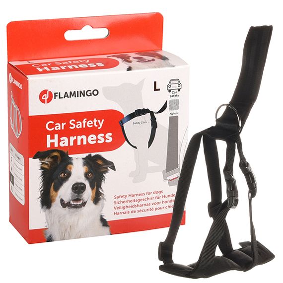 Шлея в автомобіль для собак Flamingo Car Safety Harness, 53-86 см