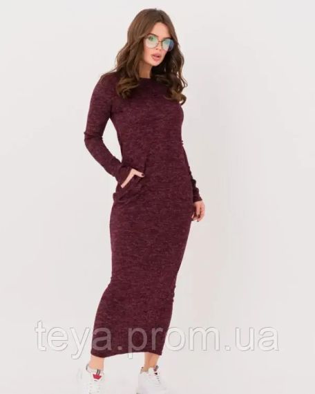 Платье для женщин цвет бордовый размеры M, XL, S, L FI_008501 | Зображення 1