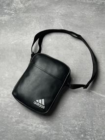 Барсетка шкір. чорна Adidas біле лого (1396237989)
