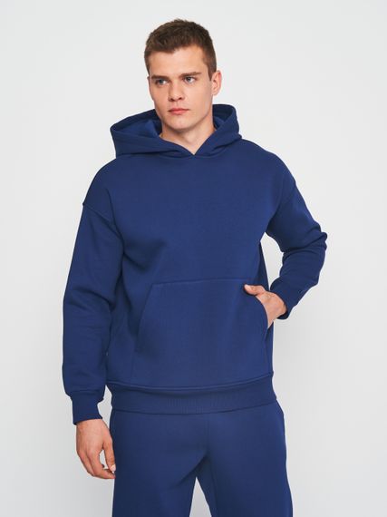 Костюм чоловічий утеплений синій худі та штани, 2XL | Зображення 1