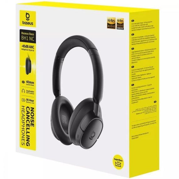 Накладні бездротові навушники Baseus Bass BH1 ANC (A02037) Cosmic Black | Зображення 2