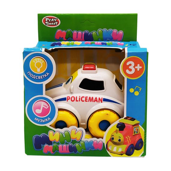 Музыкальная машинка Городские службы PlaySmart 7438 с подсветкой Белая полиция