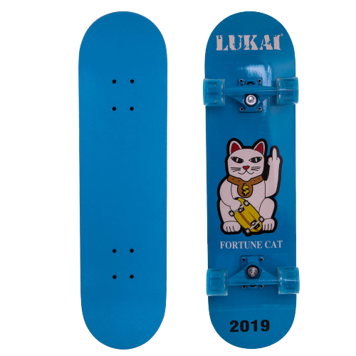 Скейтборд деревянный синий Cat "LUKAI"