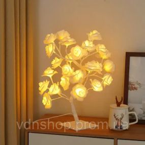 Біла  Настільна світлодіодна лампа / Дерево Троянда / Декоративна настільна лампа для дому