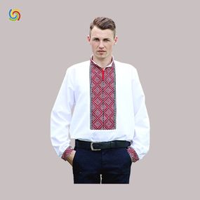 Рубашка Украинская вышиванка 21227 цвет белый размер L/XL