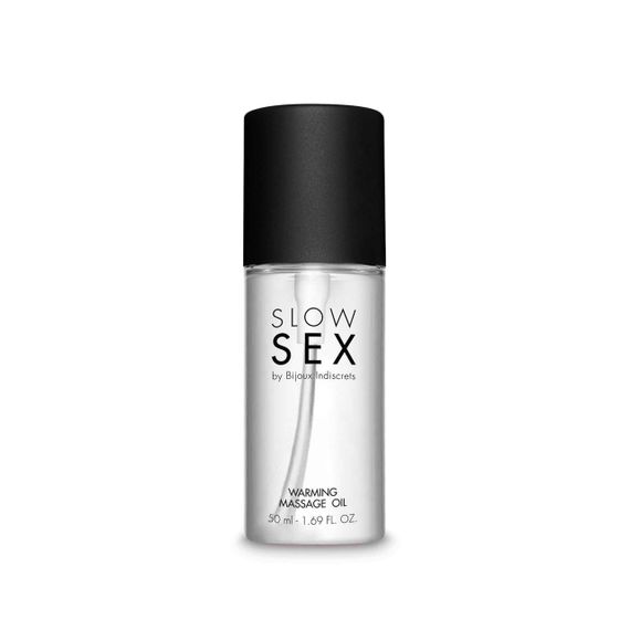 Розігріваюча їстівна масажна олія Slow Sex by Bijoux Indiscrets WARMING MASSAGE OIL | Зображення 1