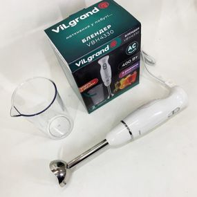 Портативний блендер подрібнювач ViLgrand VBH4330 400 Вт, Електричний блендер стаціонарний для смузі RC-46