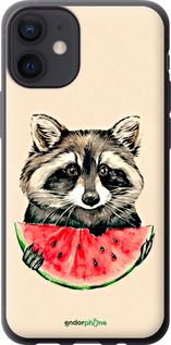 Чохол на iPhone 12 Mini Єнотик з кавуном "4605t-2071-2448"