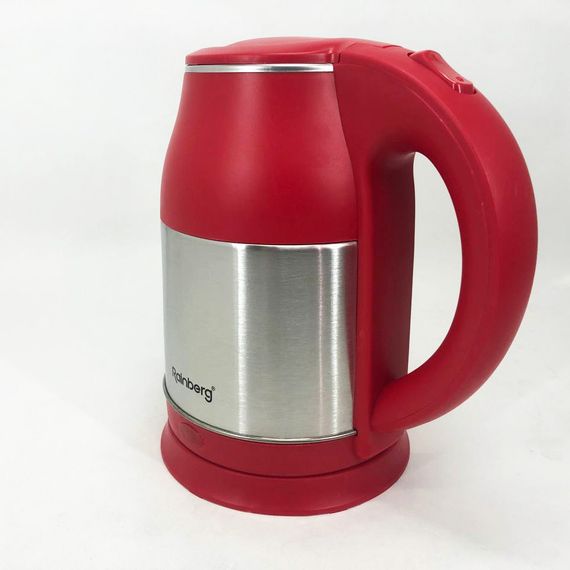 Электрочайник Rainberg RB-808 2 л нержавеющая сталь, стильный электрический чайник. CL-394 Цвет: красный | Зображення 4