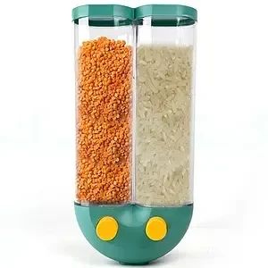 Диспенсер для круп з дозатором на 2 секції, до 2кг / Органайзер для сипучих продуктів | Зображення 4