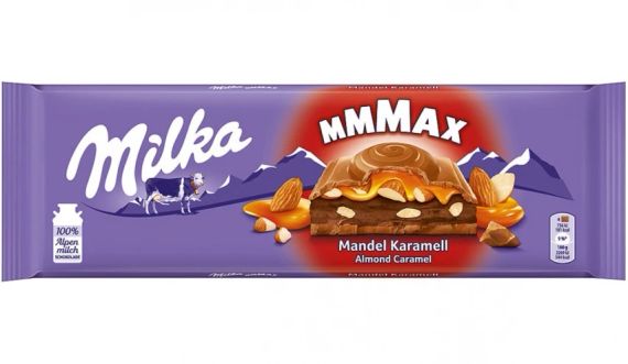 Шоколад молочный с орехом миндалем и карамеллю Milka Almond Caramel, 300г