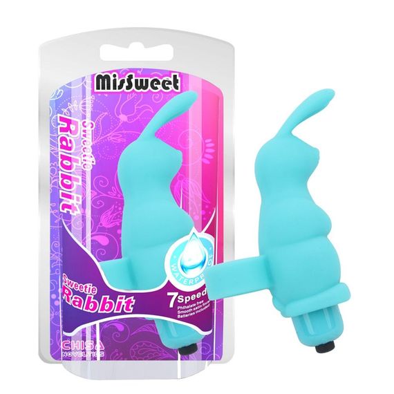 Вібромасажер на палець у вигляді кролика Chisa MisSweet, блакитний Sex Aura | Зображення 2