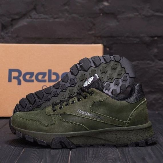 шкіряні кросівки Reebok олива | Зображення 8