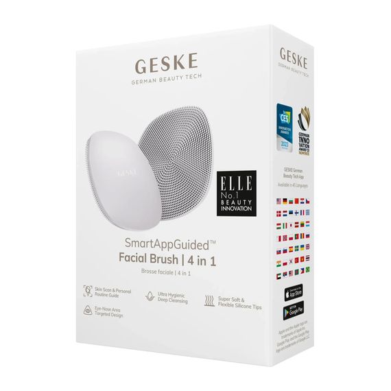 Щетка для лица GESKE Facial Brush 4в1 white, Бежевый | Зображення 7