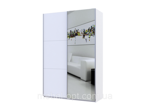 Шкаф купе G-Caiser Doros Белый / Белый 1 ДСП / 1 Зеркало 160х60х240 (42002103)