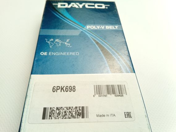 Ремінь генератора струмковий ВАЗ 2110 8v, DAYCO (6PK698) (21082-3701720) | Зображення 2