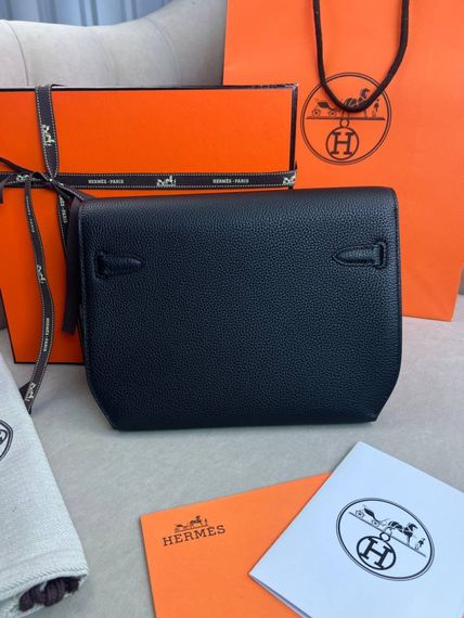 Сумка чорна Hermes Kelly Depeches 25 c887 | Зображення 5