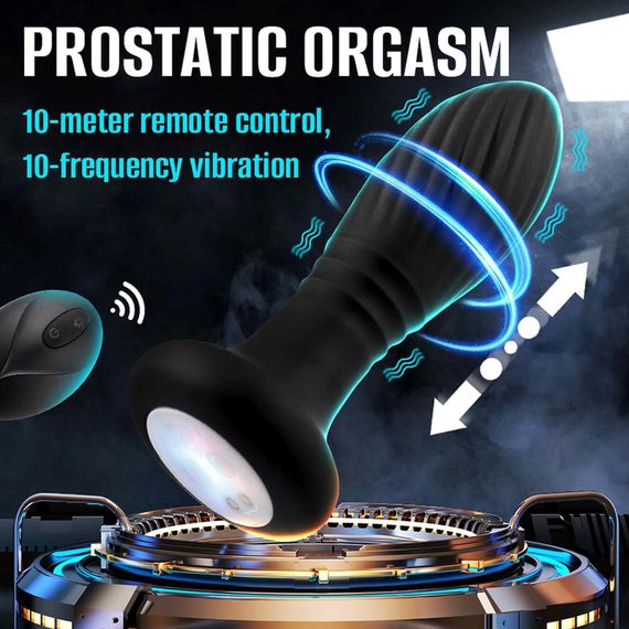 Анальна пробка - Thrusting Anal Plug Black | Зображення 5