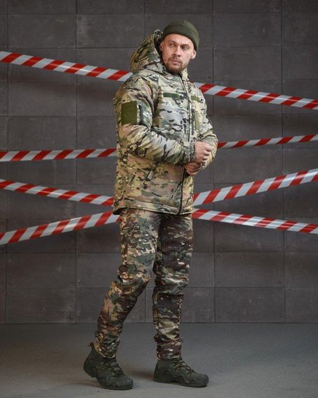 Зимний тактический костюм 3в1 мультикам военный комплект одежды для зимы армейская форма на флисе софтшел | Зображення 2
