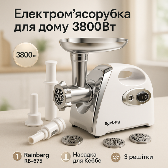 Електром'ясорубка з насадками для соку і ковбас, Хороша Електрична м'ясорубка, М'ясорубка-соковижималка MG-45