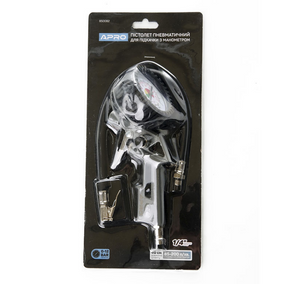 Пневмопістолет для підкачування 12 барів 85-200л/хв з манометром APRO