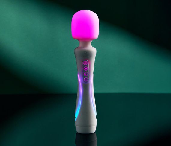 Микрофон с вибрацией, RGB-подсветкой и приложением Illumination The Wand, белый, 24,8 × 5,1 см Sex Aura