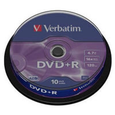 Диск DVD Verbatim 4.7Gb 16X CakeBox 10шт Silver (43498) (43498)
